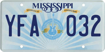 MS license plate YFA032