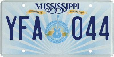MS license plate YFA044