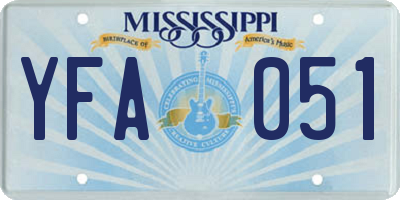 MS license plate YFA051