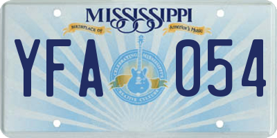 MS license plate YFA054