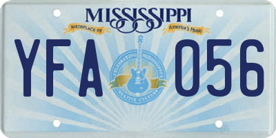 MS license plate YFA056