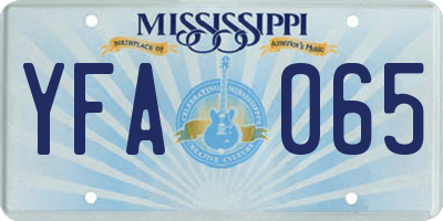 MS license plate YFA065