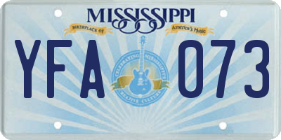 MS license plate YFA073