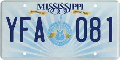 MS license plate YFA081