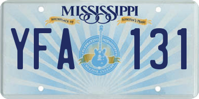 MS license plate YFA131