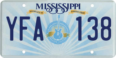MS license plate YFA138