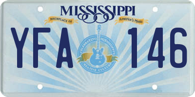 MS license plate YFA146