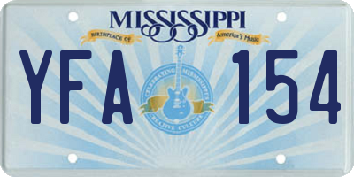 MS license plate YFA154