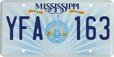 MS license plate YFA163