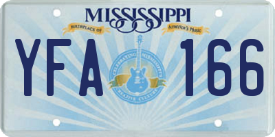 MS license plate YFA166