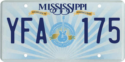 MS license plate YFA175