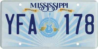 MS license plate YFA178