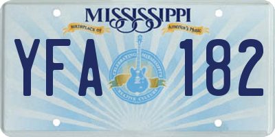 MS license plate YFA182