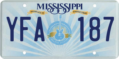 MS license plate YFA187