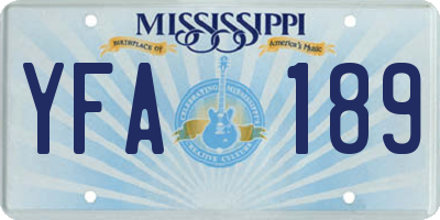 MS license plate YFA189