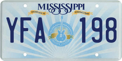 MS license plate YFA198