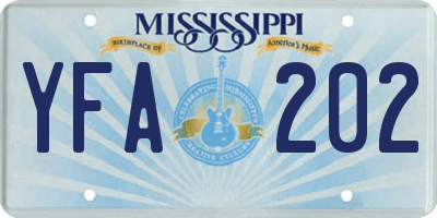 MS license plate YFA202
