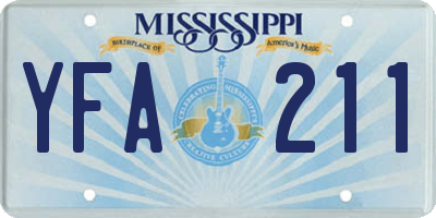 MS license plate YFA211