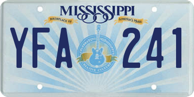 MS license plate YFA241