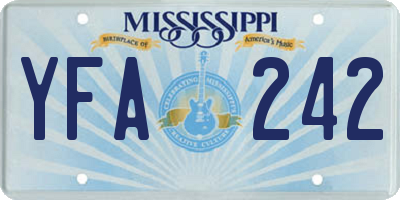 MS license plate YFA242