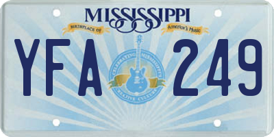 MS license plate YFA249