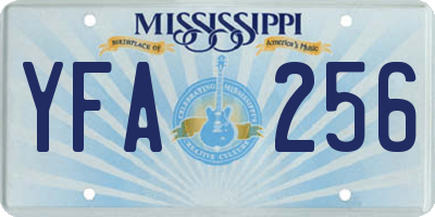 MS license plate YFA256