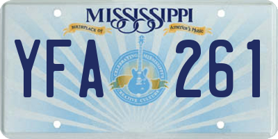 MS license plate YFA261