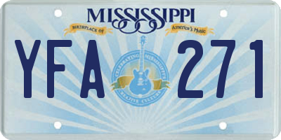 MS license plate YFA271