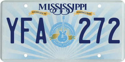 MS license plate YFA272
