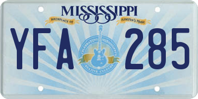 MS license plate YFA285