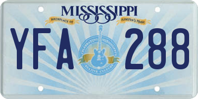 MS license plate YFA288