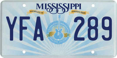 MS license plate YFA289