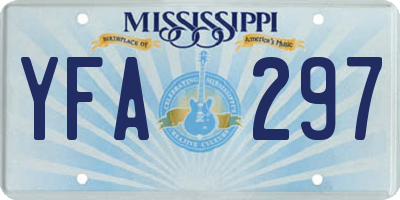 MS license plate YFA297