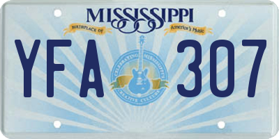 MS license plate YFA307