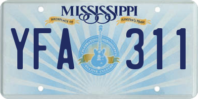 MS license plate YFA311