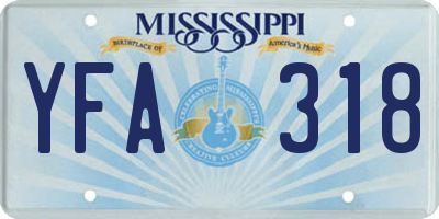 MS license plate YFA318