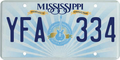 MS license plate YFA334