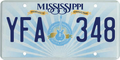 MS license plate YFA348