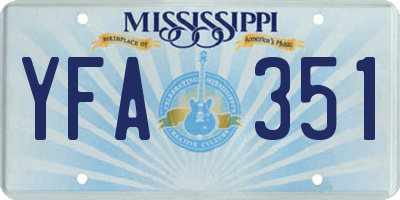 MS license plate YFA351