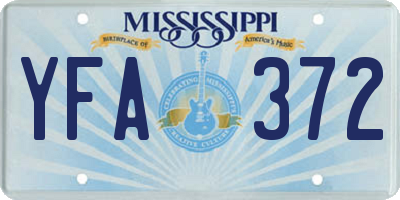 MS license plate YFA372