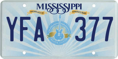 MS license plate YFA377