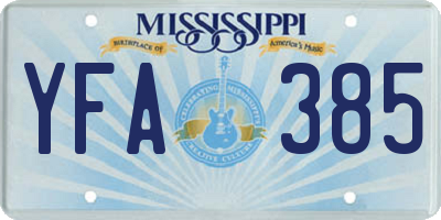 MS license plate YFA385