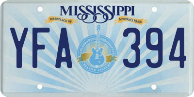 MS license plate YFA394