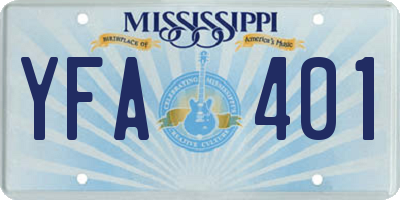 MS license plate YFA401