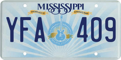 MS license plate YFA409