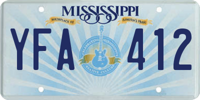 MS license plate YFA412