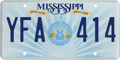 MS license plate YFA414