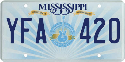 MS license plate YFA420