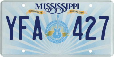 MS license plate YFA427