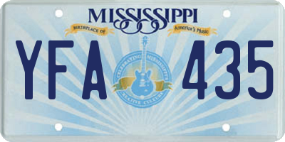 MS license plate YFA435